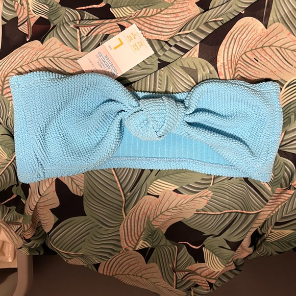 Primark Other - NEW Primark Swim Strapless Bikini Top Textured Aqua Blue Womens Size Large